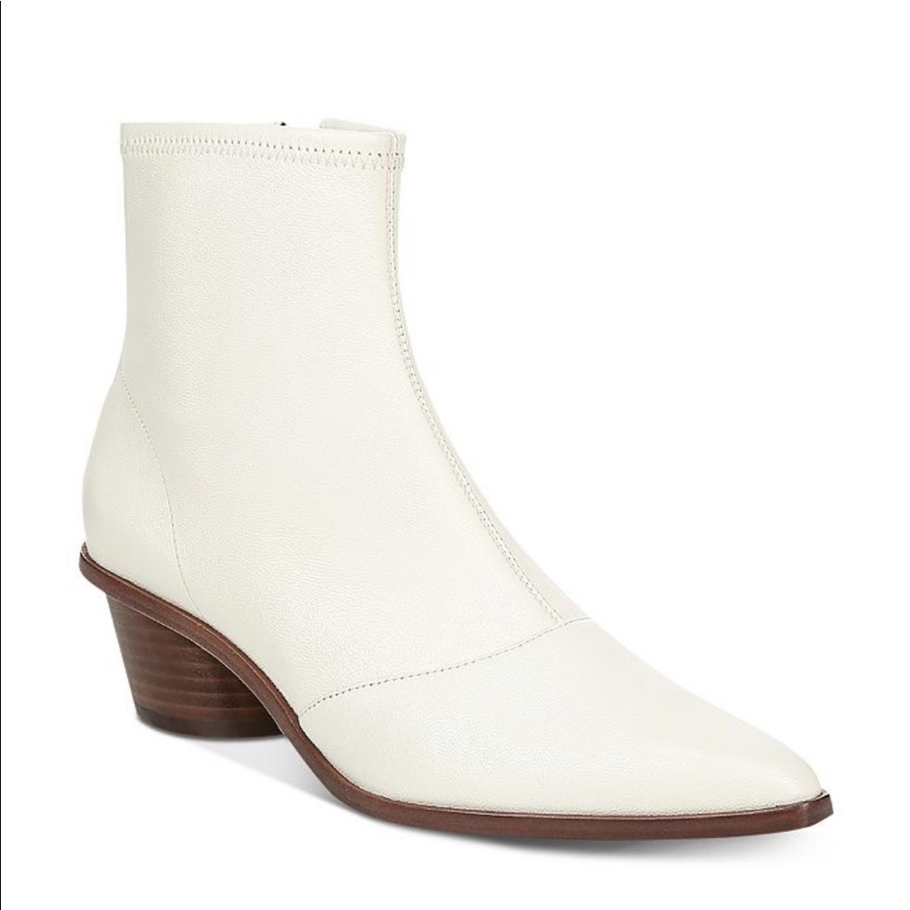 Via Spiaga Odette Cream White Ankle Booties Boots